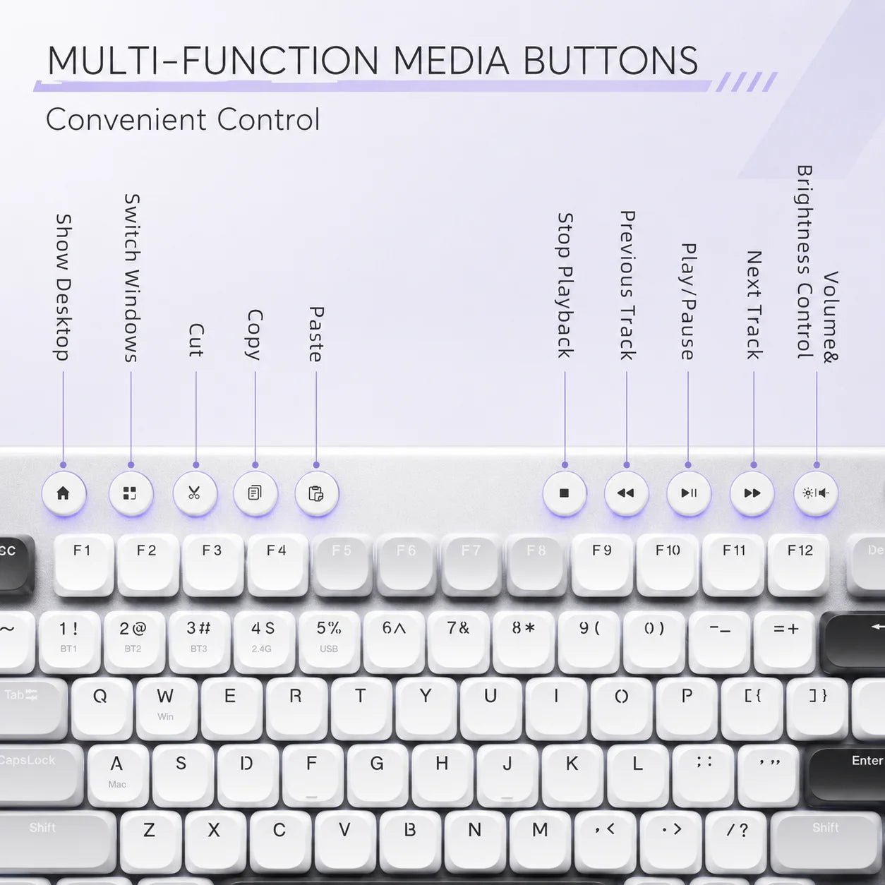 THUNDEROBOT K96 clavier mécanique sans fil clavier de productivité à profil bas 98 touches avec touches Roller Marco capuchons de touches PBT pour PC - FATAONTHUNDEROBOT K96 clavier mécanique sans fil clavier de productivité à profil bas 98 touches avec touches Roller Marco capuchons de touches PBT pour PCProductivité & OrganisationFATAON