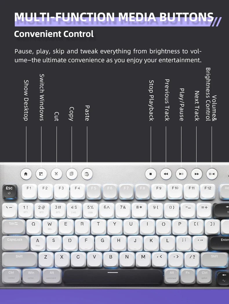 THUNDEROBOT K96 clavier mécanique sans fil clavier de productivité à profil bas 98 touches avec touches Roller Marco capuchons de touches PBT pour PC - FATAONTHUNDEROBOT K96 clavier mécanique sans fil clavier de productivité à profil bas 98 touches avec touches Roller Marco capuchons de touches PBT pour PCProductivité & OrganisationFATAON