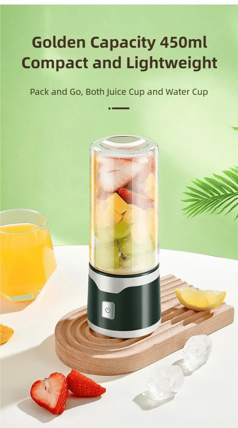 TINSOL Mixeur électrique portable 450 ml, mixeur-presse-agrumes rechargeable par USB, adapté aux milkshakes, aux jus et au traitement de petits aliments - FATAONTINSOL Mixeur électrique portable 450 ml, mixeur-presse-agrumes rechargeable par USB, adapté aux milkshakes, aux jus et au traitement de petits alimentsSolutions MaisonFATAON