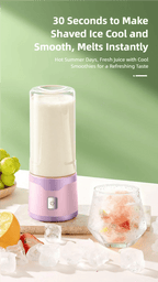 TINSOL Mixeur électrique portable 450 ml, mixeur-presse-agrumes rechargeable par USB, adapté aux milkshakes, aux jus et au traitement de petits aliments - FATAONTINSOL Mixeur électrique portable 450 ml, mixeur-presse-agrumes rechargeable par USB, adapté aux milkshakes, aux jus et au traitement de petits alimentsSolutions MaisonFATAON