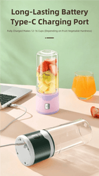TINSOL Mixeur électrique portable 450 ml, mixeur-presse-agrumes rechargeable par USB, adapté aux milkshakes, aux jus et au traitement de petits aliments - FATAONTINSOL Mixeur électrique portable 450 ml, mixeur-presse-agrumes rechargeable par USB, adapté aux milkshakes, aux jus et au traitement de petits alimentsSolutions MaisonFATAON