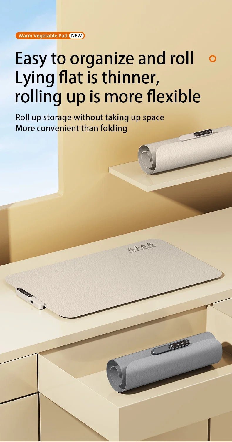 TINSOL New Food Insulation Mat Foldable Silicone Heating Pad Portable Food Cart Insulation Mat 8 - Level Temperature Adjustment - Fix & GoTINSOL New Food Insulation Mat Foldable Silicone Heating Pad Portable Food Cart Insulation Mat 8 - Level Temperature AdjustmentFix & Go