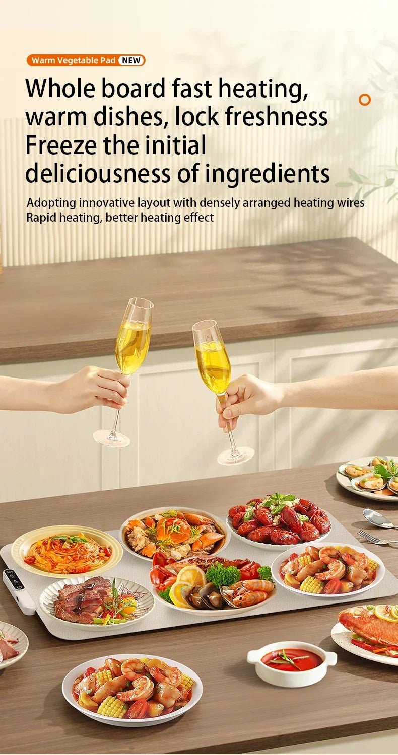TINSOL New Food Insulation Mat Foldable Silicone Heating Pad Portable Food Cart Insulation Mat 8 - Level Temperature Adjustment - Fix & GoTINSOL New Food Insulation Mat Foldable Silicone Heating Pad Portable Food Cart Insulation Mat 8 - Level Temperature AdjustmentFix & Go