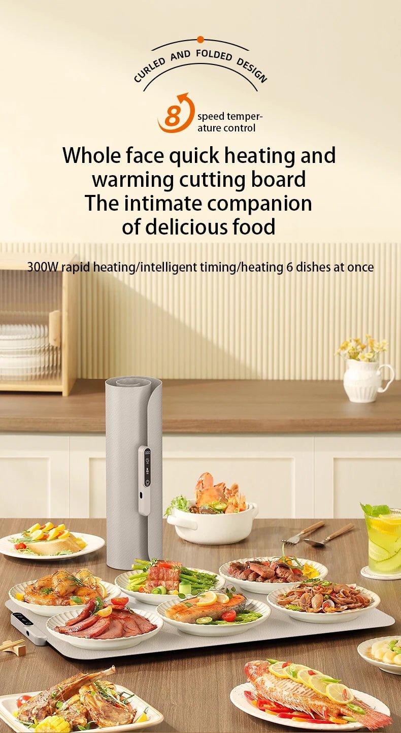 TINSOL New Food Insulation Mat Foldable Silicone Heating Pad Portable Food Cart Insulation Mat 8 - Level Temperature Adjustment - Fix & GoTINSOL New Food Insulation Mat Foldable Silicone Heating Pad Portable Food Cart Insulation Mat 8 - Level Temperature AdjustmentFix & Go