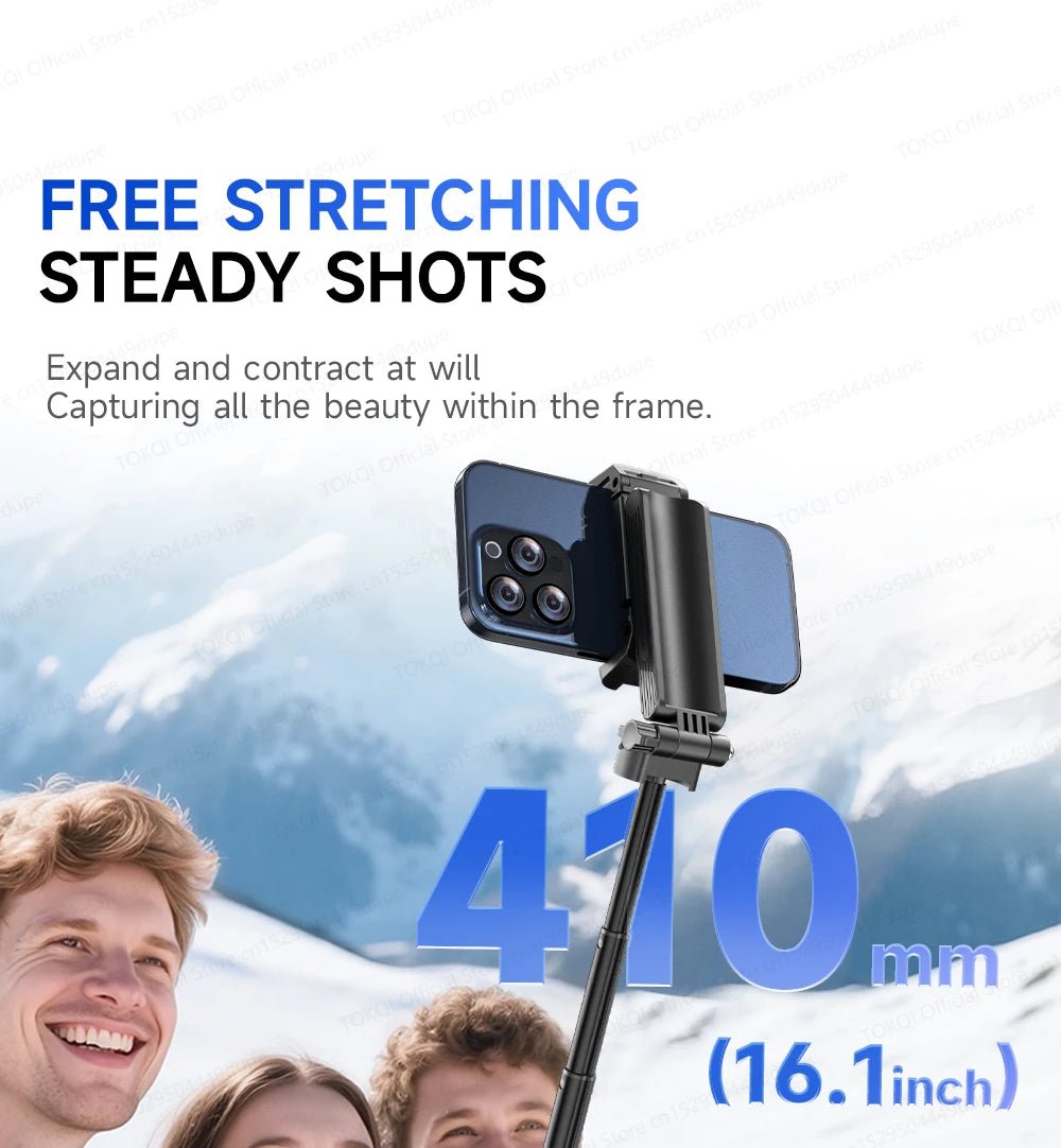 TOKQI Tripod Extendable Selfie Stick Phone Holder Mini Quadpod for Mobile Phone Vlog Video Recording with Zoom, Optional Light - Fix & GoTOKQI Tripod Extendable Selfie Stick Phone Holder Mini Quadpod for Mobile Phone Vlog Video Recording with Zoom, Optional LightVidéo & PhotoFix & Go