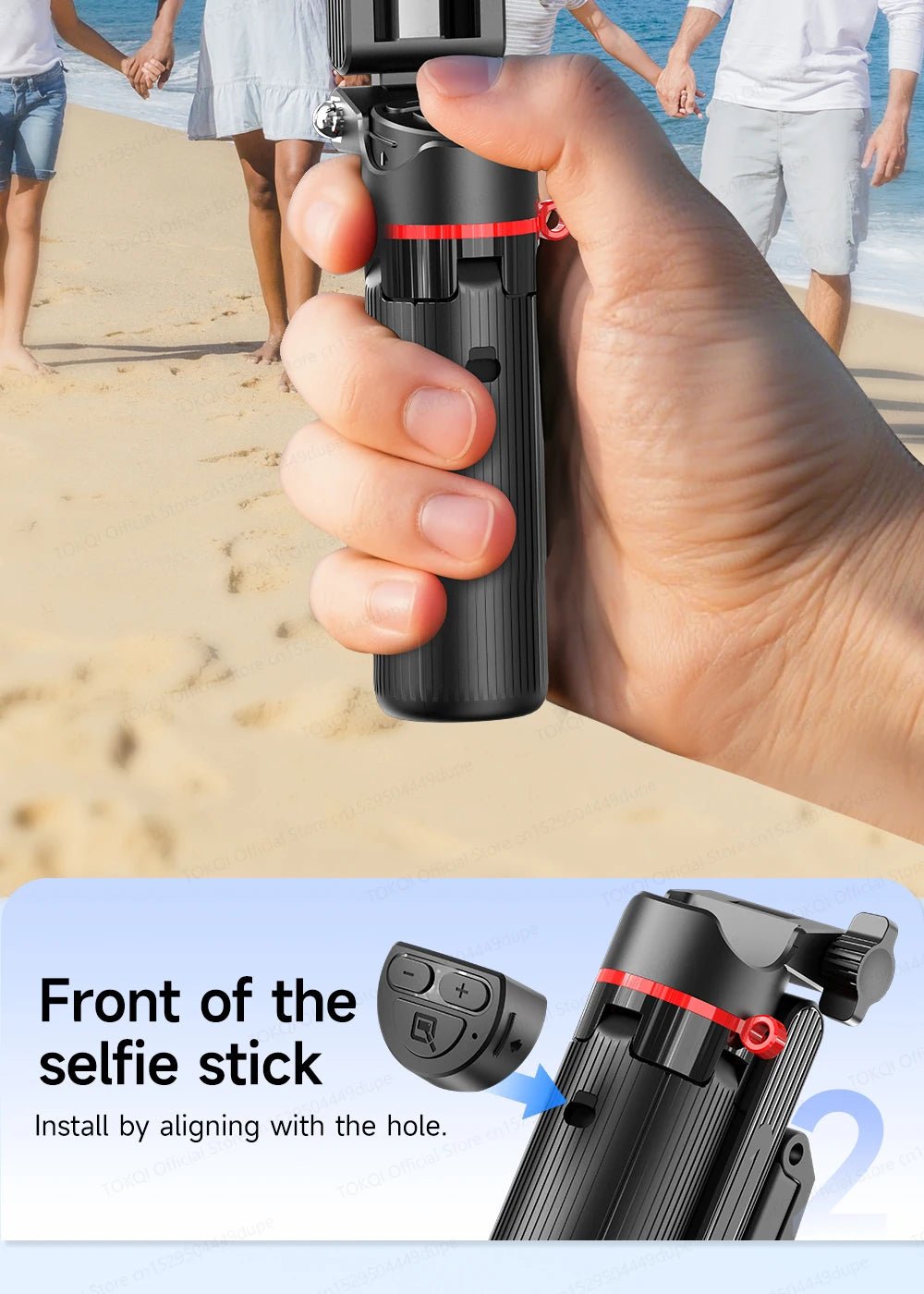 TOKQI Tripod Extendable Selfie Stick Phone Holder Mini Quadpod for Mobile Phone Vlog Video Recording with Zoom, Optional Light - Fix & GoTOKQI Tripod Extendable Selfie Stick Phone Holder Mini Quadpod for Mobile Phone Vlog Video Recording with Zoom, Optional LightVidéo & PhotoFix & Go