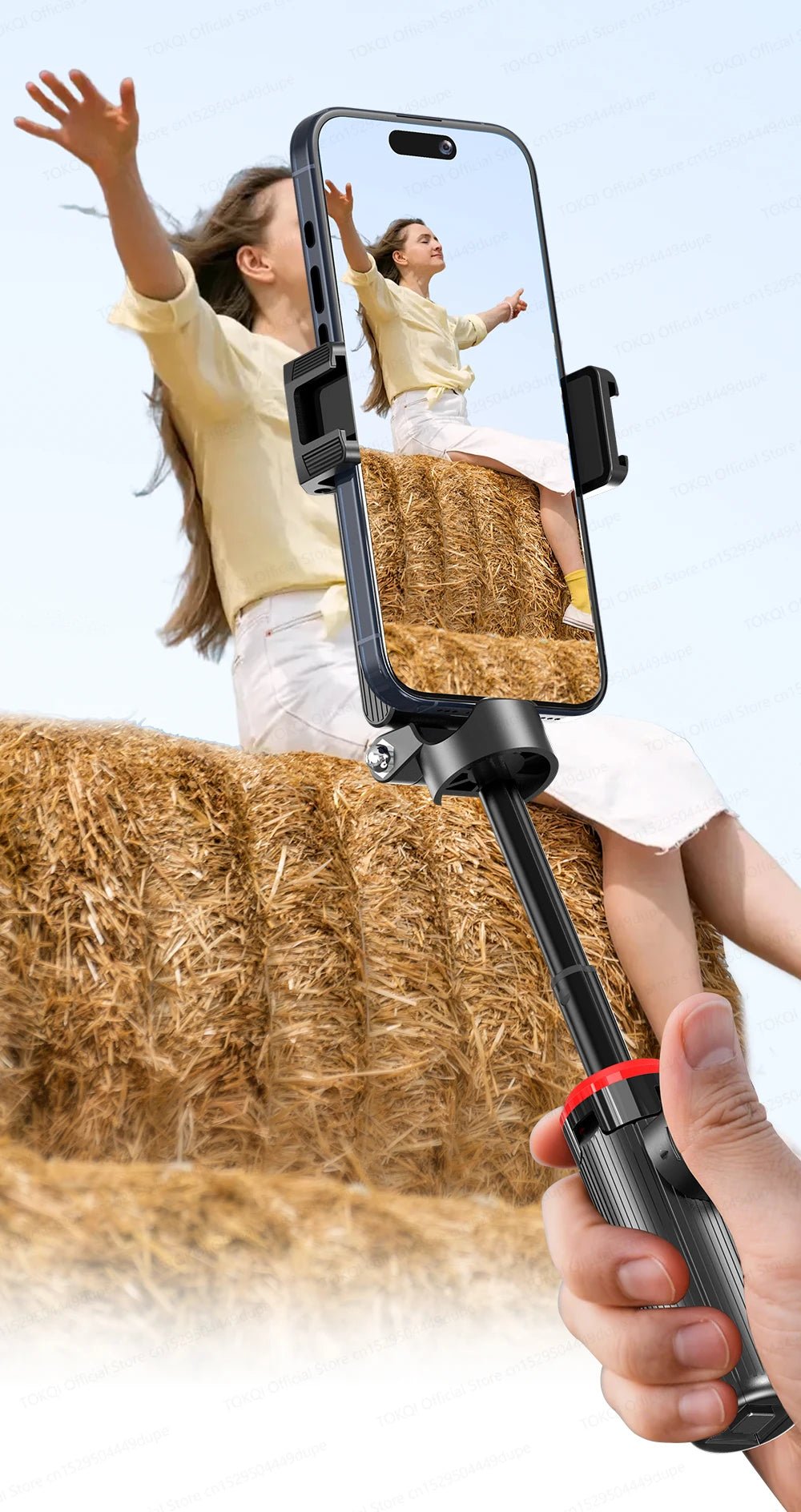 TOKQI Tripod Extendable Selfie Stick Phone Holder Mini Quadpod for Mobile Phone Vlog Video Recording with Zoom, Optional Light - Fix & GoTOKQI Tripod Extendable Selfie Stick Phone Holder Mini Quadpod for Mobile Phone Vlog Video Recording with Zoom, Optional LightVidéo & PhotoFix & Go