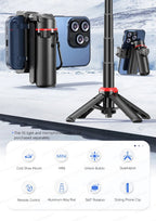 TOKQI Tripod Extendable Selfie Stick Phone Holder Mini Quadpod for Mobile Phone Vlog Video Recording with Zoom, Optional Light - Fix & GoTOKQI Tripod Extendable Selfie Stick Phone Holder Mini Quadpod for Mobile Phone Vlog Video Recording with Zoom, Optional LightVidéo & PhotoFix & Go