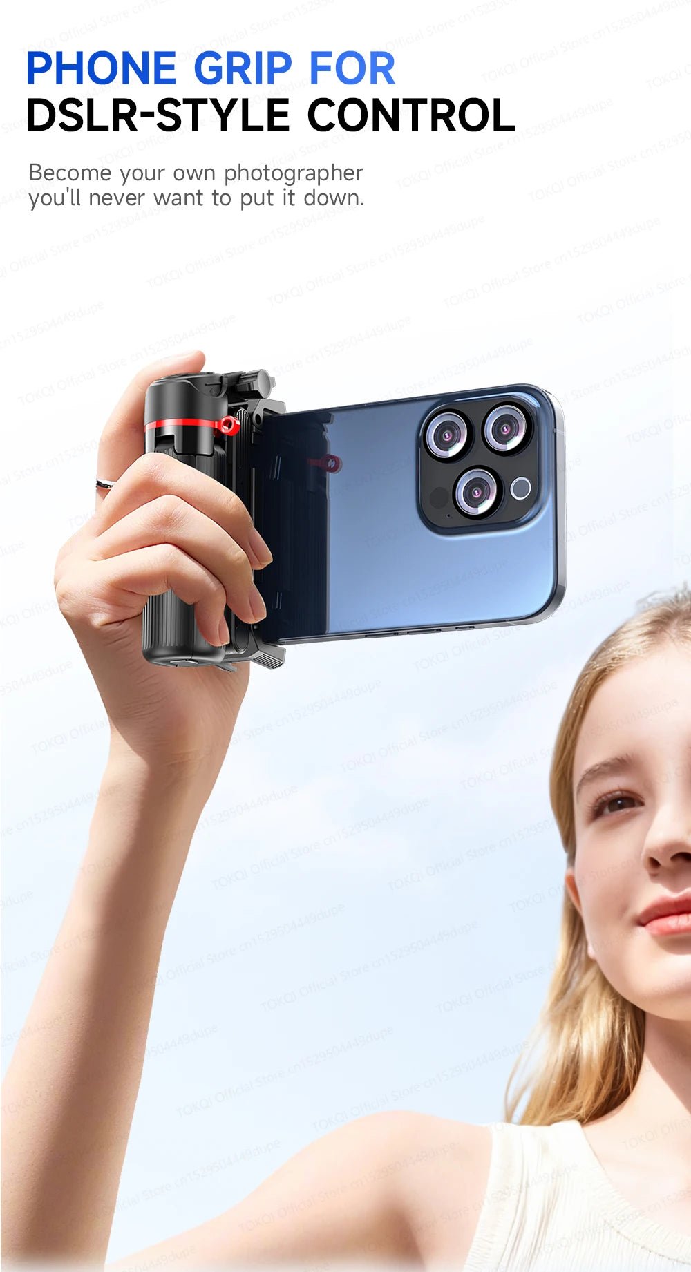 TOKQI Tripod Extendable Selfie Stick Phone Holder Mini Quadpod for Mobile Phone Vlog Video Recording with Zoom, Optional Light - Fix & GoTOKQI Tripod Extendable Selfie Stick Phone Holder Mini Quadpod for Mobile Phone Vlog Video Recording with Zoom, Optional LightVidéo & PhotoFix & Go