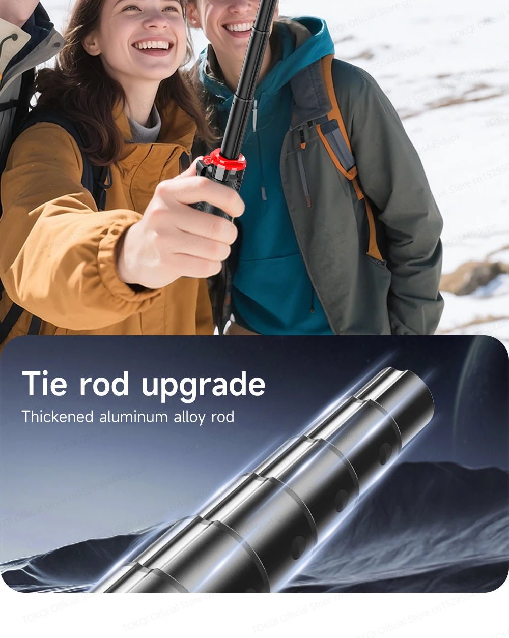 TOKQI Tripod Extendable Selfie Stick Phone Holder Mini Quadpod for Mobile Phone Vlog Video Recording with Zoom, Optional Light - Fix & GoTOKQI Tripod Extendable Selfie Stick Phone Holder Mini Quadpod for Mobile Phone Vlog Video Recording with Zoom, Optional LightVidéo & PhotoFix & Go