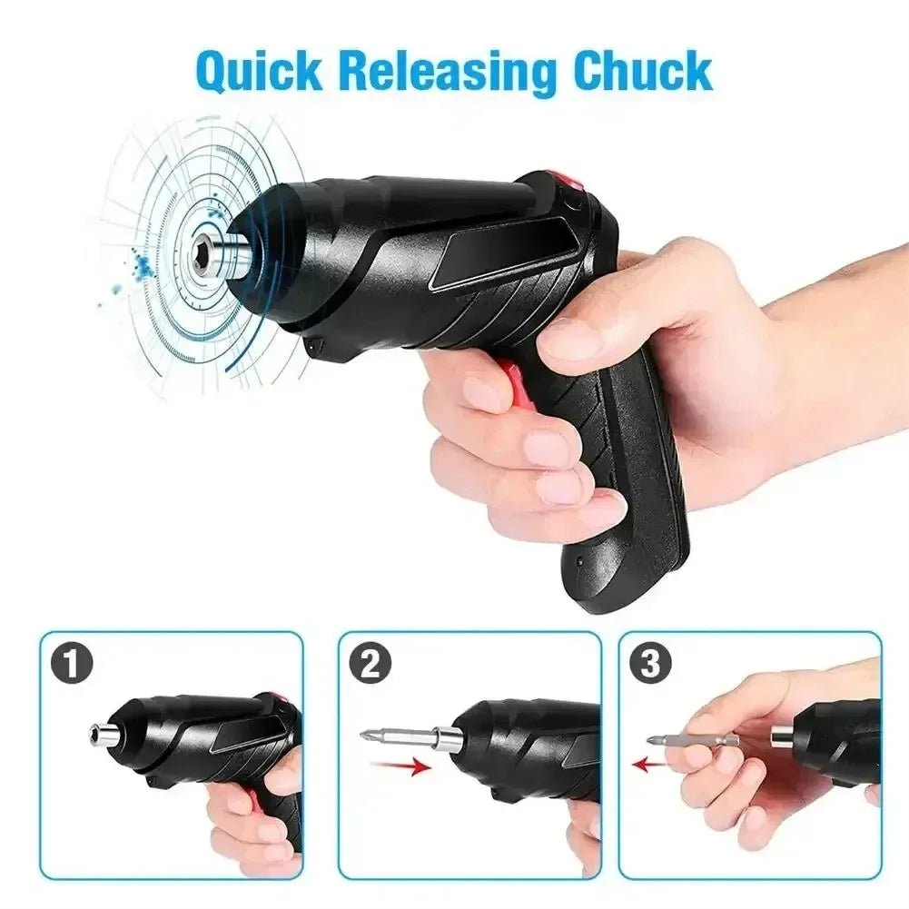 Tournevis électrique sans fil 47 en 1, ensemble 90 ° Lampe LED portable rechargeable et rotative pour la maison, le bureau et les réparations DIY - FATAONTournevis électrique sans fil 47 en 1, ensemble 90 ° Lampe LED portable rechargeable et rotative pour la maison, le bureau et les réparations DIYOutils & PerformanceFATAON