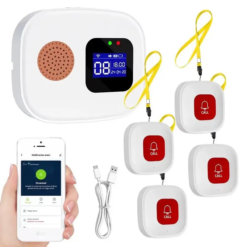 Tuya SOS WiFi sans fil soignant téléavertisseur système de bouton d'appel bouton d'alerte d'urgence pour personnes âgées Patient handicapé personnes âgées intérieur - FATAONTuya SOS WiFi sans fil soignant téléavertisseur système de bouton d'appel bouton d'alerte d'urgence pour personnes âgées Patient handicapé personnes âgées intérieurSolutions MaisonFATAON