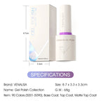 VENALISA 10ml vernis à ongles Gel 90 couleurs HEMA/TPO gratuit UV LED tremper longue durée haute brillance Base couche de finition pour Salon de manucure bricolage - FATAONVENALISA 10ml vernis à ongles Gel 90 couleurs HEMA/TPO gratuit UV LED tremper longue durée haute brillance Base couche de finition pour Salon de manucure bricolageBeauté femmeFATAON