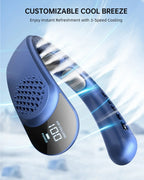 Ventilateur de cou portable sans pales 4000 mAh, conception turbine sans aubes, 3 vitesses, vent super puissant, refroidissement rapide, affichage numérique pour l'extérieur - FATAONVentilateur de cou portable sans pales 4000 mAh, conception turbine sans aubes, 3 vitesses, vent super puissant, refroidissement rapide, affichage numérique pour l'extérieurTechnologie IntelligenteFATAON