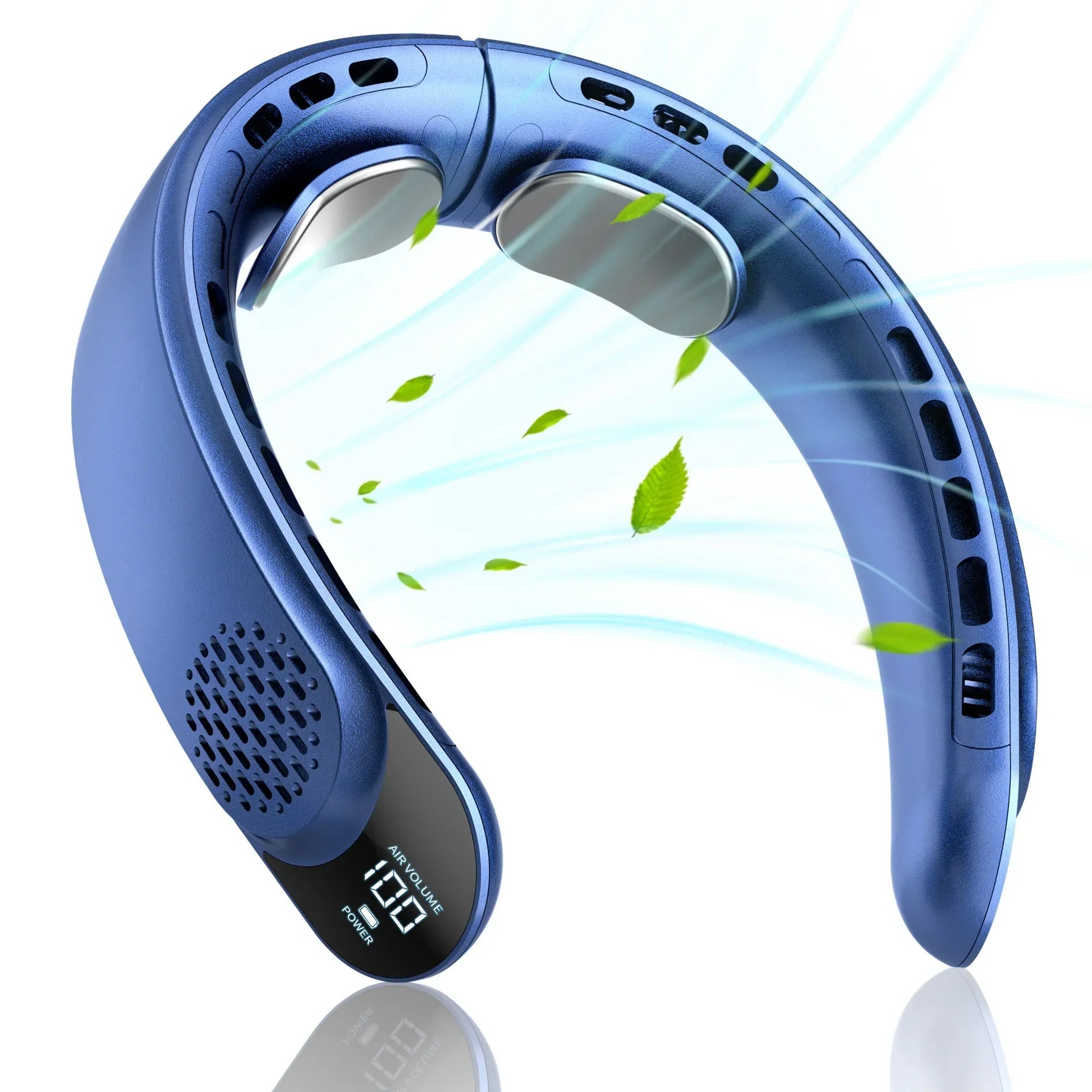 Ventilateur de cou portable sans pales 4000 mAh, conception turbine sans aubes, 3 vitesses, vent super puissant, refroidissement rapide, affichage numérique pour l'extérieur - FATAONVentilateur de cou portable sans pales 4000 mAh, conception turbine sans aubes, 3 vitesses, vent super puissant, refroidissement rapide, affichage numérique pour l'extérieurTechnologie IntelligenteFATAON