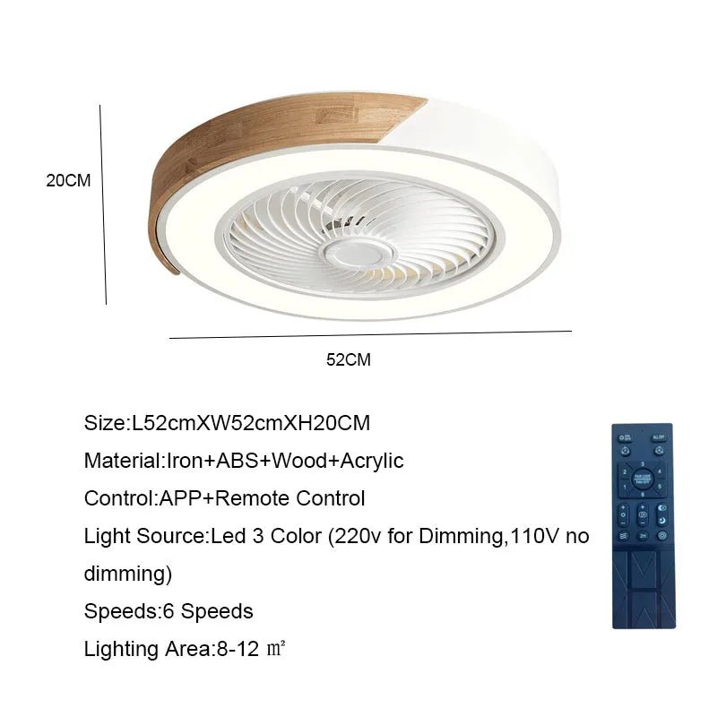 Ventilateur de plafond en bois avec lumières, lampe avec télécommande, ventilateur de plafond vert CC, chambre à coucher, salle à manger, GérBedroom, 52cm, 220V - FATAONVentilateur de plafond en bois avec lumières, lampe avec télécommande, ventilateur de plafond vert CC, chambre à coucher, salle à manger, GérBedroom, 52cm, 220VSolutions MaisonFATAON