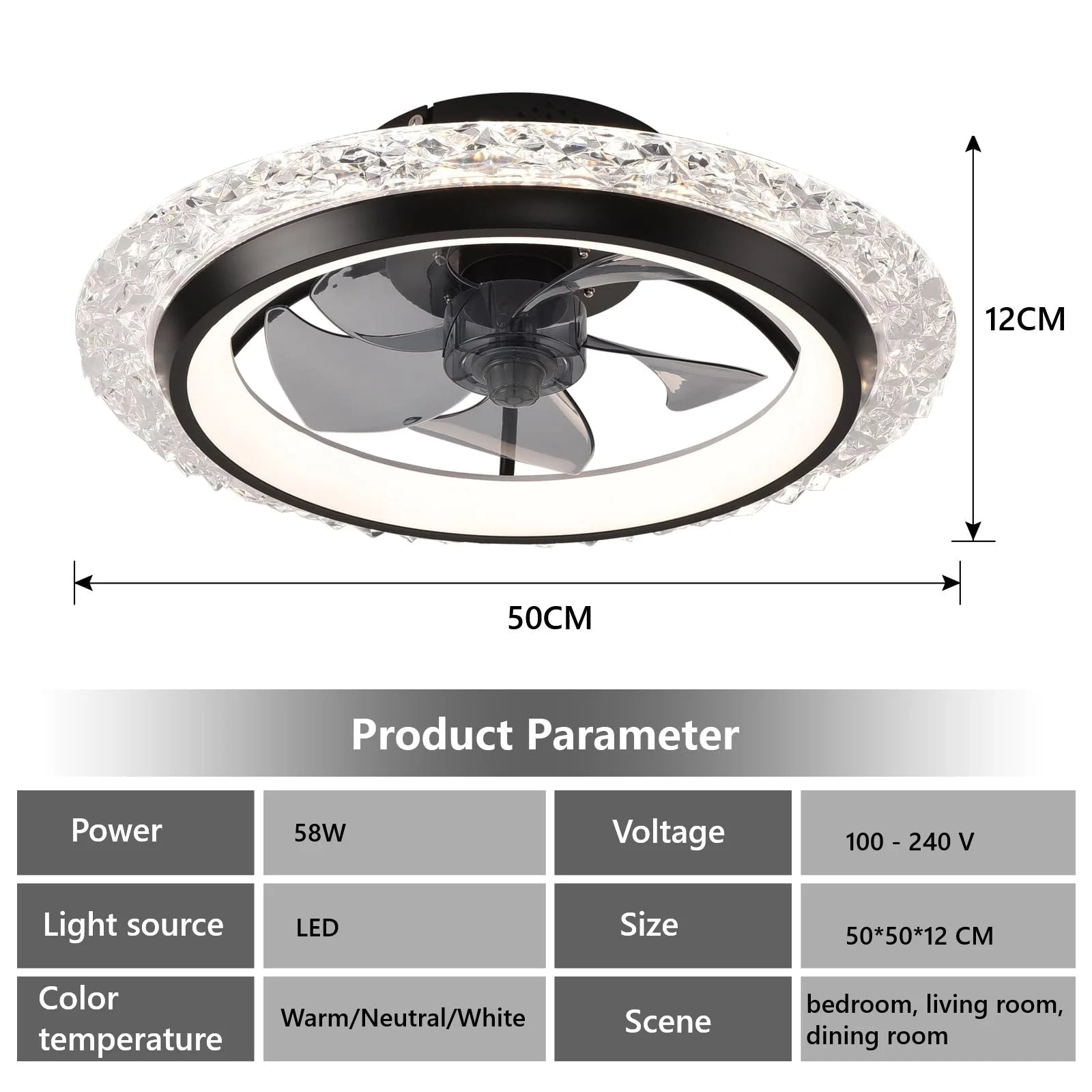 Ventilateur de plafond LED silencieux avec télécommande, ventilateur de plafond moderne, éclairage à intensité variable, chambre à coucher, bureau, salle à manger - FATAONVentilateur de plafond LED silencieux avec télécommande, ventilateur de plafond moderne, éclairage à intensité variable, chambre à coucher, bureau, salle à mangerTechnologie IntelligenteFATAON