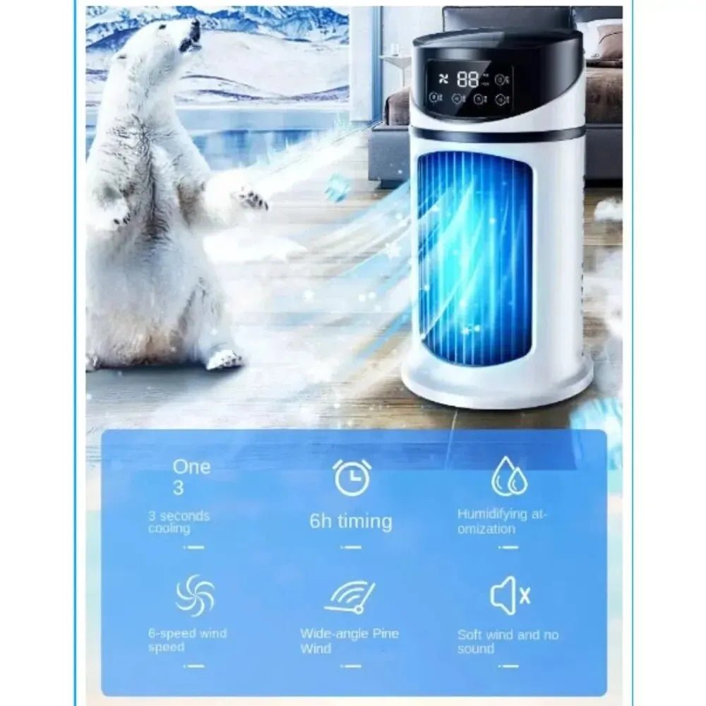 Ventilateur portable de climatisation froide, multifonctionnel, petit refroidisseur d'air par évaporation - FATAONVentilateur portable de climatisation froide, multifonctionnel, petit refroidisseur d'air par évaporationTechnologie IntelligenteFATAON
