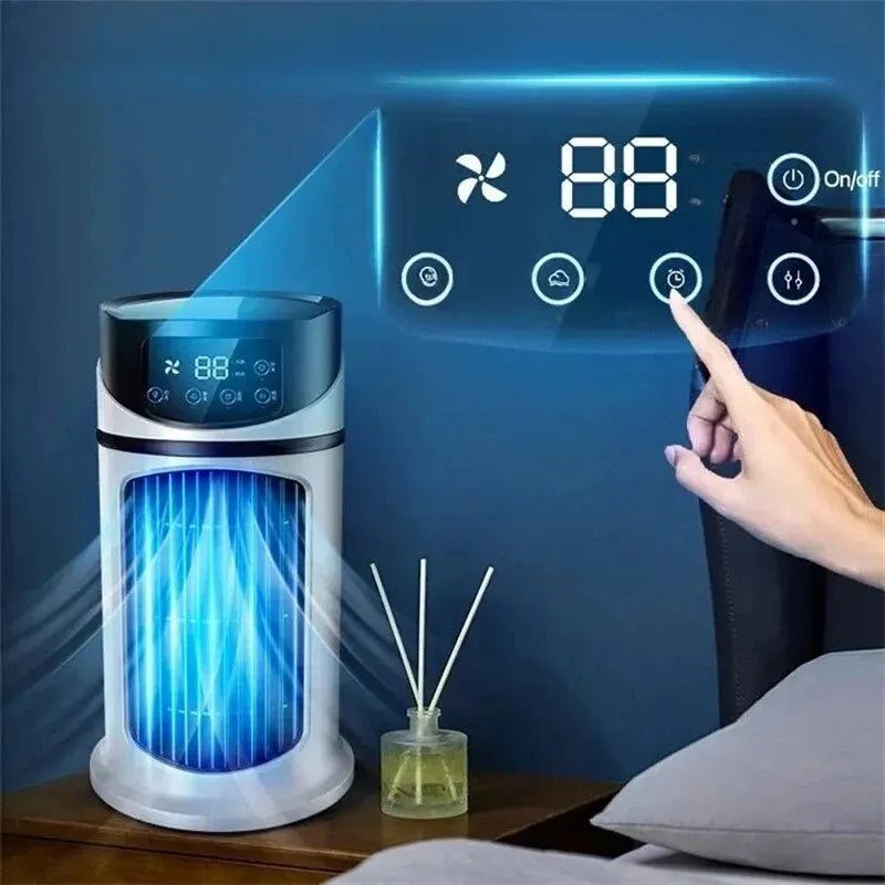 Ventilateur portable de climatisation froide, multifonctionnel, petit refroidisseur d'air par évaporation - FATAONVentilateur portable de climatisation froide, multifonctionnel, petit refroidisseur d'air par évaporationTechnologie IntelligenteFATAON