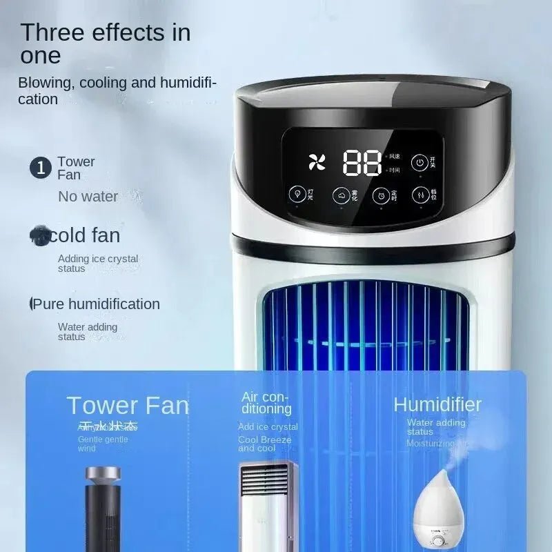 Ventilateur portable de climatisation froide, multifonctionnel, petit refroidisseur d'air par évaporation - FATAONVentilateur portable de climatisation froide, multifonctionnel, petit refroidisseur d'air par évaporationTechnologie IntelligenteFATAON