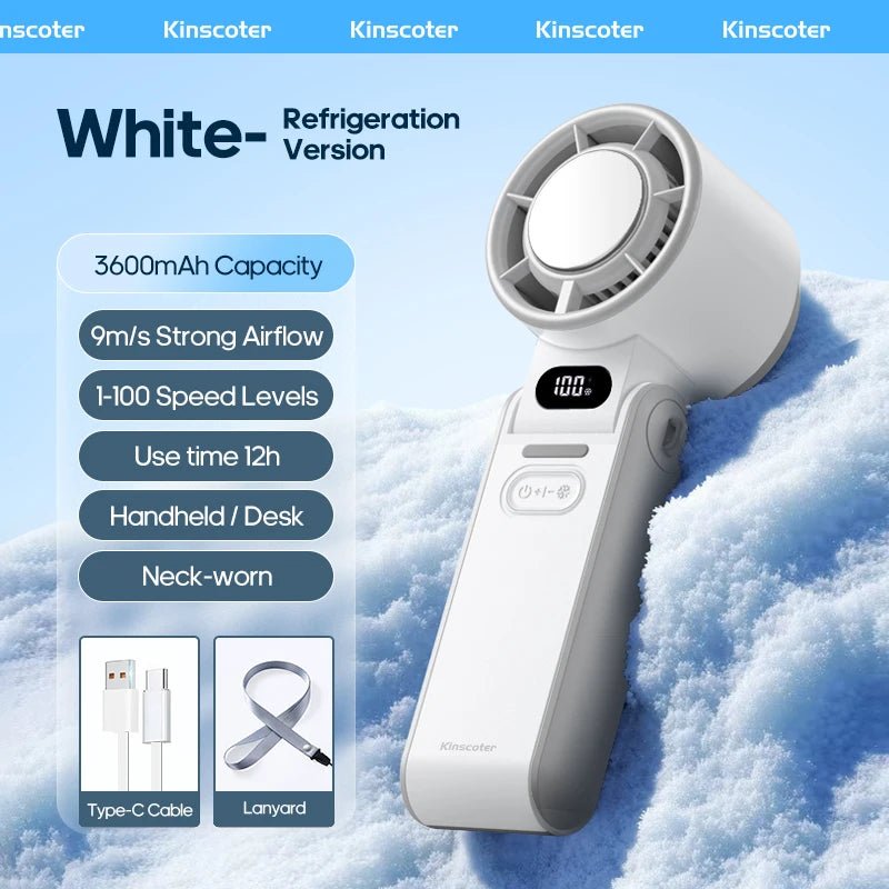 Ventilateur portable haute vitesse à refroidissement rapide, rechargeable 3600 mAh, 100 vitesses réglables, mini ventilateur turbo pliable avec cordon - FATAONVentilateur portable haute vitesse à refroidissement rapide, rechargeable 3600 mAh, 100 vitesses réglables, mini ventilateur turbo pliable avec cordonTechnologie IntelligenteFATAON