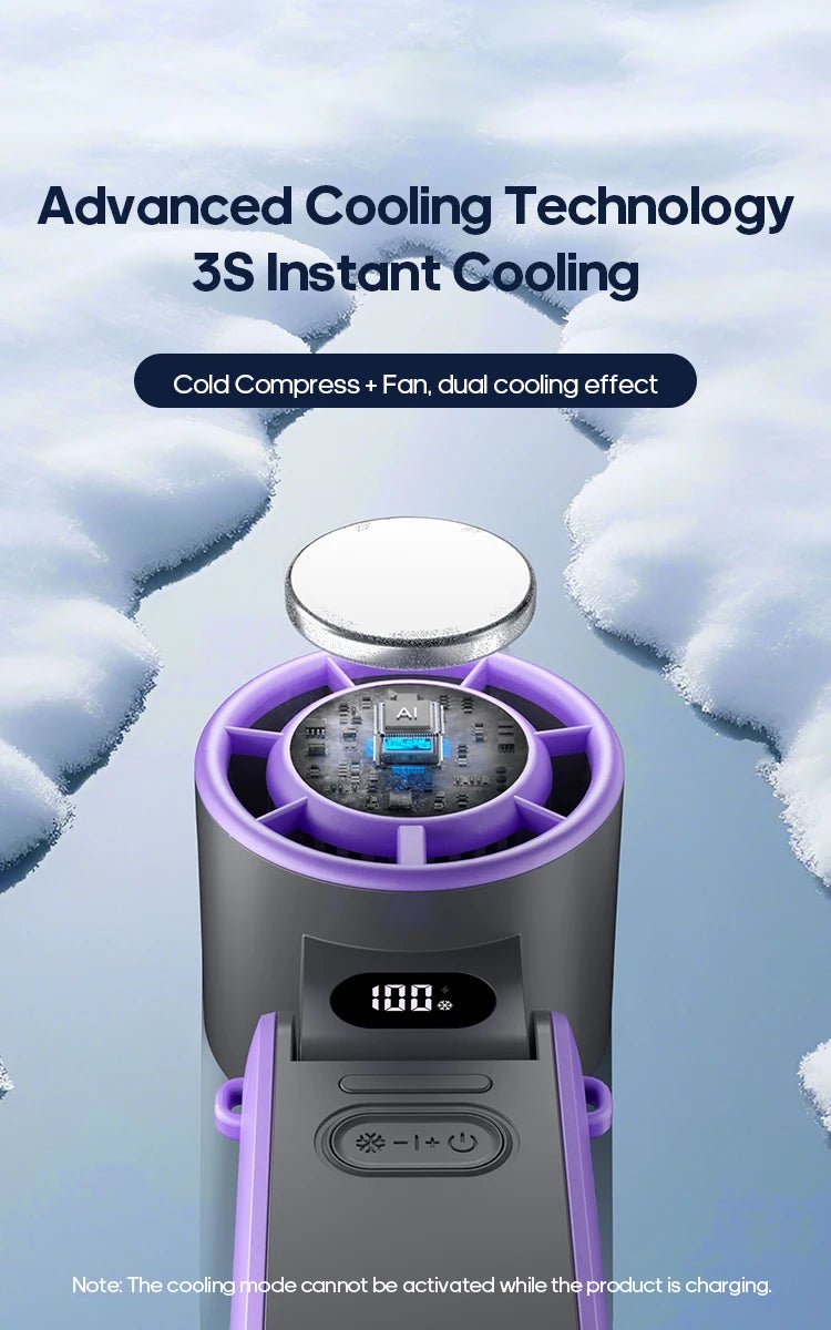 Ventilateur portable haute vitesse à refroidissement rapide, rechargeable 3600 mAh, 100 vitesses réglables, mini ventilateur turbo pliable avec cordon - FATAONVentilateur portable haute vitesse à refroidissement rapide, rechargeable 3600 mAh, 100 vitesses réglables, mini ventilateur turbo pliable avec cordonTechnologie IntelligenteFATAON