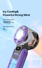 Ventilateur portable haute vitesse à refroidissement rapide, rechargeable 3600 mAh, 100 vitesses réglables, mini ventilateur turbo pliable avec cordon - FATAONVentilateur portable haute vitesse à refroidissement rapide, rechargeable 3600 mAh, 100 vitesses réglables, mini ventilateur turbo pliable avec cordonTechnologie IntelligenteFATAON