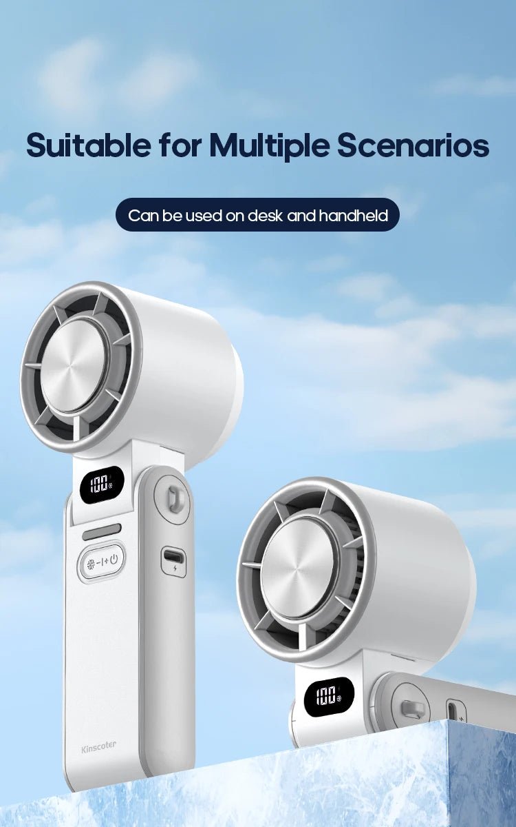 Ventilateur portable haute vitesse à refroidissement rapide, rechargeable 3600 mAh, 100 vitesses réglables, mini ventilateur turbo pliable avec cordon - FATAONVentilateur portable haute vitesse à refroidissement rapide, rechargeable 3600 mAh, 100 vitesses réglables, mini ventilateur turbo pliable avec cordonTechnologie IntelligenteFATAON