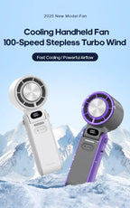 Ventilateur portable haute vitesse à refroidissement rapide, rechargeable 3600 mAh, 100 vitesses réglables, mini ventilateur turbo pliable avec cordon - FATAONVentilateur portable haute vitesse à refroidissement rapide, rechargeable 3600 mAh, 100 vitesses réglables, mini ventilateur turbo pliable avec cordonTechnologie IntelligenteFATAON