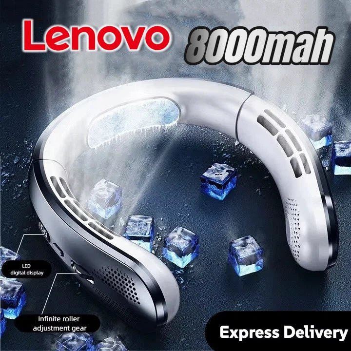 Ventilateur portable sans pales Lenovo 8000 mAh à suspendre au cou, rechargeable par USB, silencieux, avec affichage numérique LED, rafraîchisseur d'air électrique USB portatif - FATAONVentilateur portable sans pales Lenovo 8000 mAh à suspendre au cou, rechargeable par USB, silencieux, avec affichage numérique LED, rafraîchisseur d'air électrique USB portatifTechnologie IntelligenteFATAON