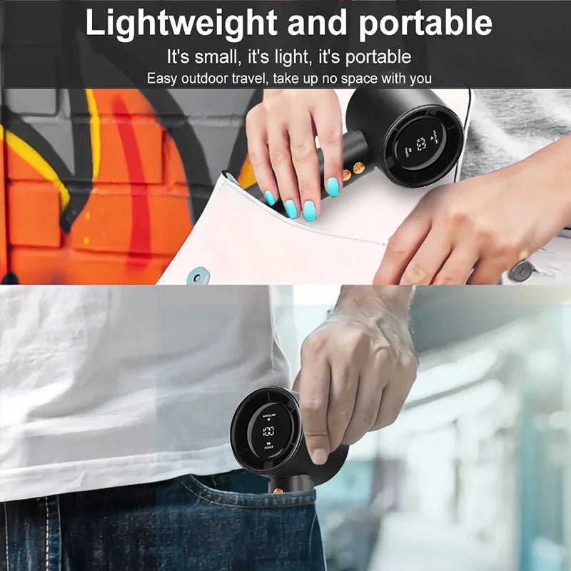 Ventilateur portable turbo, refroidisseur d'air, écran LED, rechargeable par USB, mini ventilateur électrique haute vitesse, refroidissement silencieux pour l'extérieur - FATAONVentilateur portable turbo, refroidisseur d'air, écran LED, rechargeable par USB, mini ventilateur électrique haute vitesse, refroidissement silencieux pour l'extérieurTechnologie IntelligenteFATAON