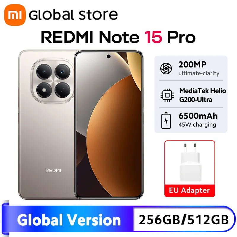 Version Globale Xiaomi Redmi Note 15 Pro 4G Smartphone Écran AMOLED 6,77 pouces Batterie 45W 6500mAh Appareil Photo 200MP MTK Helio G200-Ultra - FATAONVersion Globale Xiaomi Redmi Note 15 Pro 4G Smartphone Écran AMOLED 6,77 pouces Batterie 45W 6500mAh Appareil Photo 200MP MTK Helio G200-UltraProductivité & OrganisationFATAON