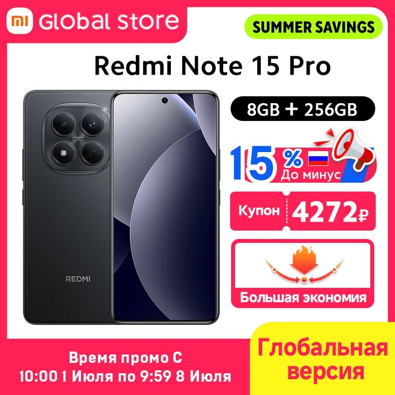 Version Globale Xiaomi Redmi Note 15 Pro 4G Smartphone Écran AMOLED 6,77 pouces Batterie 45W 6500mAh Appareil Photo 200MP MTK Helio G200-Ultra - FATAONVersion Globale Xiaomi Redmi Note 15 Pro 4G Smartphone Écran AMOLED 6,77 pouces Batterie 45W 6500mAh Appareil Photo 200MP MTK Helio G200-UltraProductivité & OrganisationFATAON