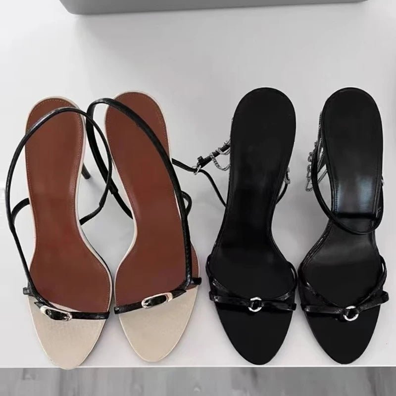 VEYKE-Sandales à Talons Hauts Noirs et Blancs pour Femme, Chaussures de Bal de Mariage à la Mode - FATAONVEYKE-Sandales à Talons Hauts Noirs et Blancs pour Femme, Chaussures de Bal de Mariage à la ModeMode FemmeFATAON