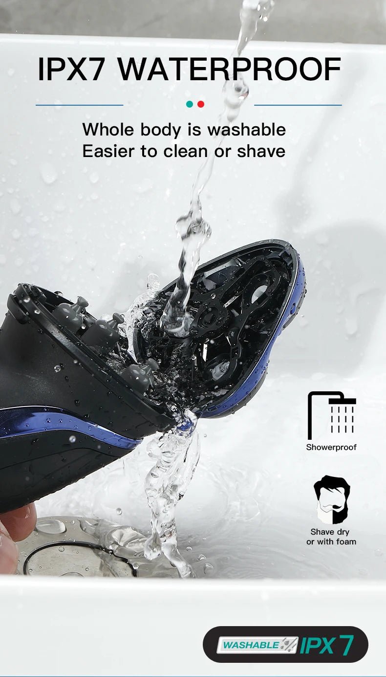 VGR Rasoir électrique Professionnelle Rasoir électrique Imperméable Tondeuse à barbe Rasage flottant rotatif 3D Rechargeable par USB Rasoir électrique pour hommes V-306 - FATAONVGR Rasoir électrique Professionnelle Rasoir électrique Imperméable Tondeuse à barbe Rasage flottant rotatif 3D Rechargeable par USB Rasoir électrique pour hommes V-306FATAON