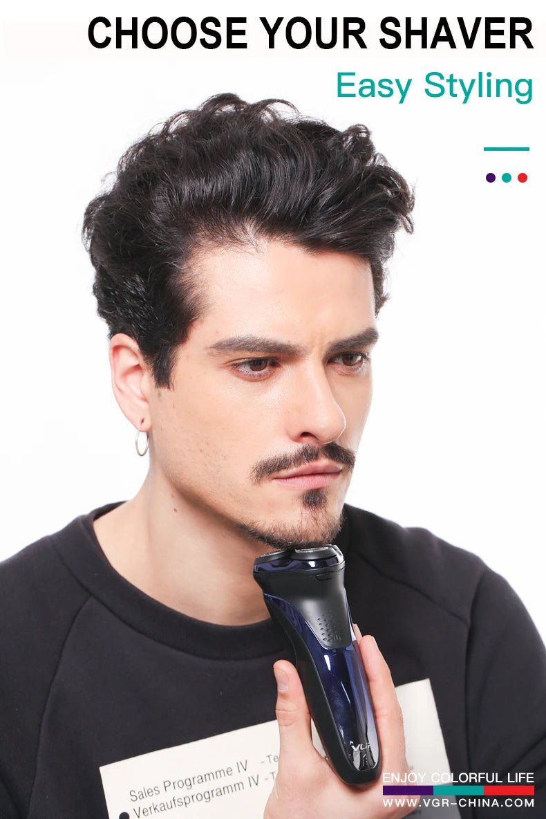 VGR Rasoir électrique Professionnelle Rasoir électrique Imperméable Tondeuse à barbe Rasage flottant rotatif 3D Rechargeable par USB Rasoir électrique pour hommes V-306 - FATAONVGR Rasoir électrique Professionnelle Rasoir électrique Imperméable Tondeuse à barbe Rasage flottant rotatif 3D Rechargeable par USB Rasoir électrique pour hommes V-306FATAON