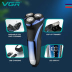 VGR Rasoir électrique Professionnelle Rasoir électrique Imperméable Tondeuse à barbe Rasage flottant rotatif 3D Rechargeable par USB Rasoir électrique pour hommes V-306 - FATAONVGR Rasoir électrique Professionnelle Rasoir électrique Imperméable Tondeuse à barbe Rasage flottant rotatif 3D Rechargeable par USB Rasoir électrique pour hommes V-306FATAON