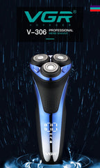 VGR Rasoir électrique Professionnelle Rasoir électrique Imperméable Tondeuse à barbe Rasage flottant rotatif 3D Rechargeable par USB Rasoir électrique pour hommes V-306 - FATAONVGR Rasoir électrique Professionnelle Rasoir électrique Imperméable Tondeuse à barbe Rasage flottant rotatif 3D Rechargeable par USB Rasoir électrique pour hommes V-306FATAON