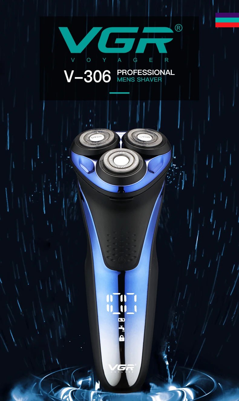 VGR Rasoir électrique Professionnelle Rasoir électrique Imperméable Tondeuse à barbe Rasage flottant rotatif 3D Rechargeable par USB Rasoir électrique pour hommes V-306 - FATAONVGR Rasoir électrique Professionnelle Rasoir électrique Imperméable Tondeuse à barbe Rasage flottant rotatif 3D Rechargeable par USB Rasoir électrique pour hommes V-306FATAON