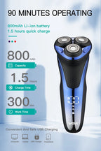 VGR Rasoir électrique Professionnelle Rasoir électrique Imperméable Tondeuse à barbe Rasage flottant rotatif 3D Rechargeable par USB Rasoir électrique pour hommes V-306 - FATAONVGR Rasoir électrique Professionnelle Rasoir électrique Imperméable Tondeuse à barbe Rasage flottant rotatif 3D Rechargeable par USB Rasoir électrique pour hommes V-306FATAON