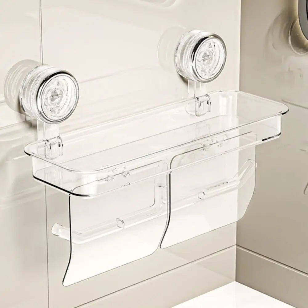 Wall Mounted Suction Cup Tissue Holder Punch-free Stable Bathroom Storage Rack Reusable PET+ABS Toilet Paper Holder Office - FATAONWall Mounted Suction Cup Tissue Holder Punch-free Stable Bathroom Storage Rack Reusable PET+ABS Toilet Paper Holder OfficeSolutions MaisonFATAON