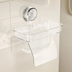 Wall Mounted Suction Cup Tissue Holder Punch-free Stable Bathroom Storage Rack Reusable PET+ABS Toilet Paper Holder Office - FATAONWall Mounted Suction Cup Tissue Holder Punch-free Stable Bathroom Storage Rack Reusable PET+ABS Toilet Paper Holder OfficeSolutions MaisonFATAON