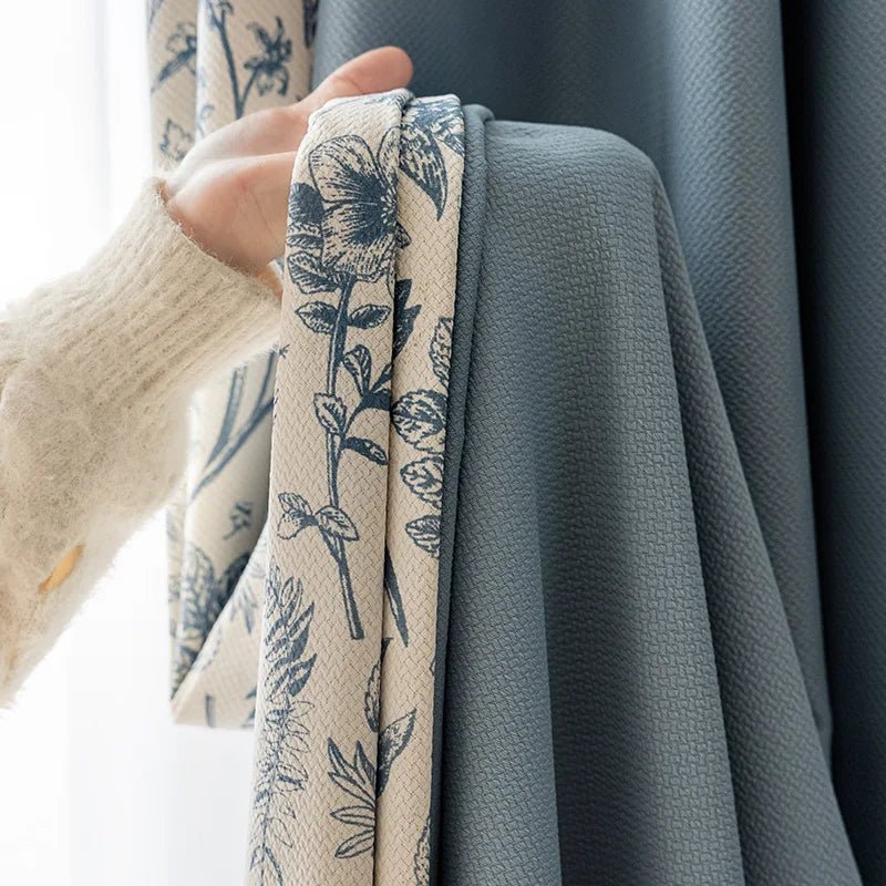Window Curtain Floral Printed Living Room Curtain French Style Blackout Bedroom Curtains - FATAONWindow Curtain Floral Printed Living Room Curtain French Style Blackout Bedroom CurtainsSolutions MaisonFATAON