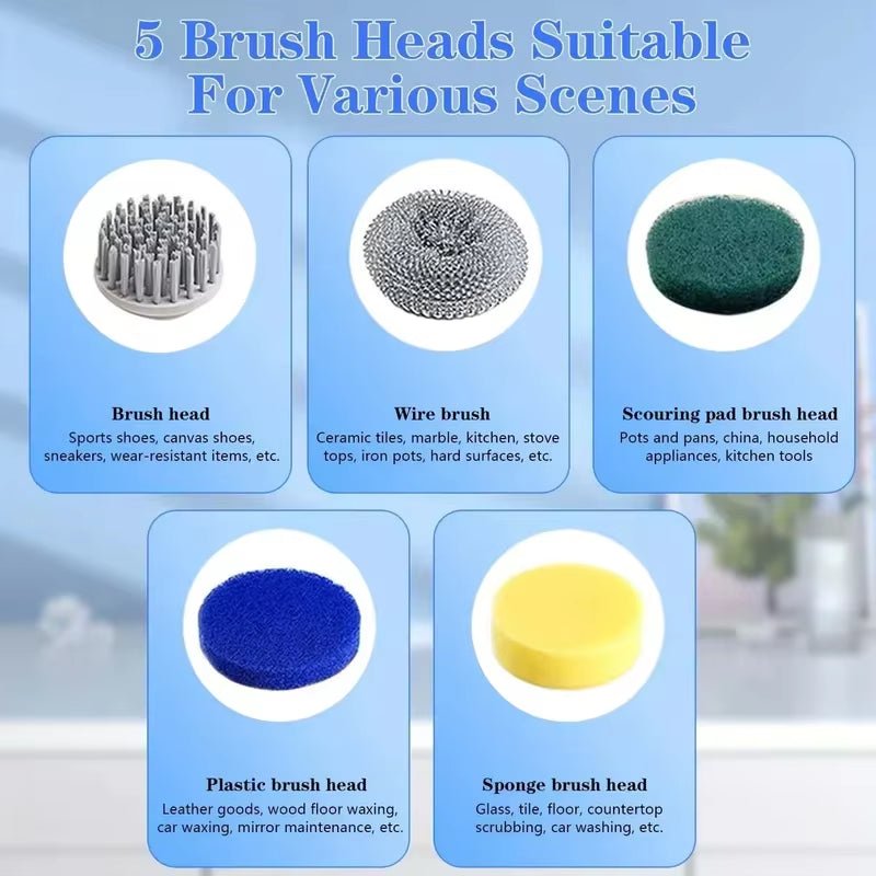 Wireless Electric Cleaning Brush Powerful IPX7 Waterproof USB Rechargeable Automatic Handheld Cleaner Multi Function Household - Fix & GoWireless Electric Cleaning Brush Powerful IPX7 Waterproof USB Rechargeable Automatic Handheld Cleaner Multi Function HouseholdFix & Go