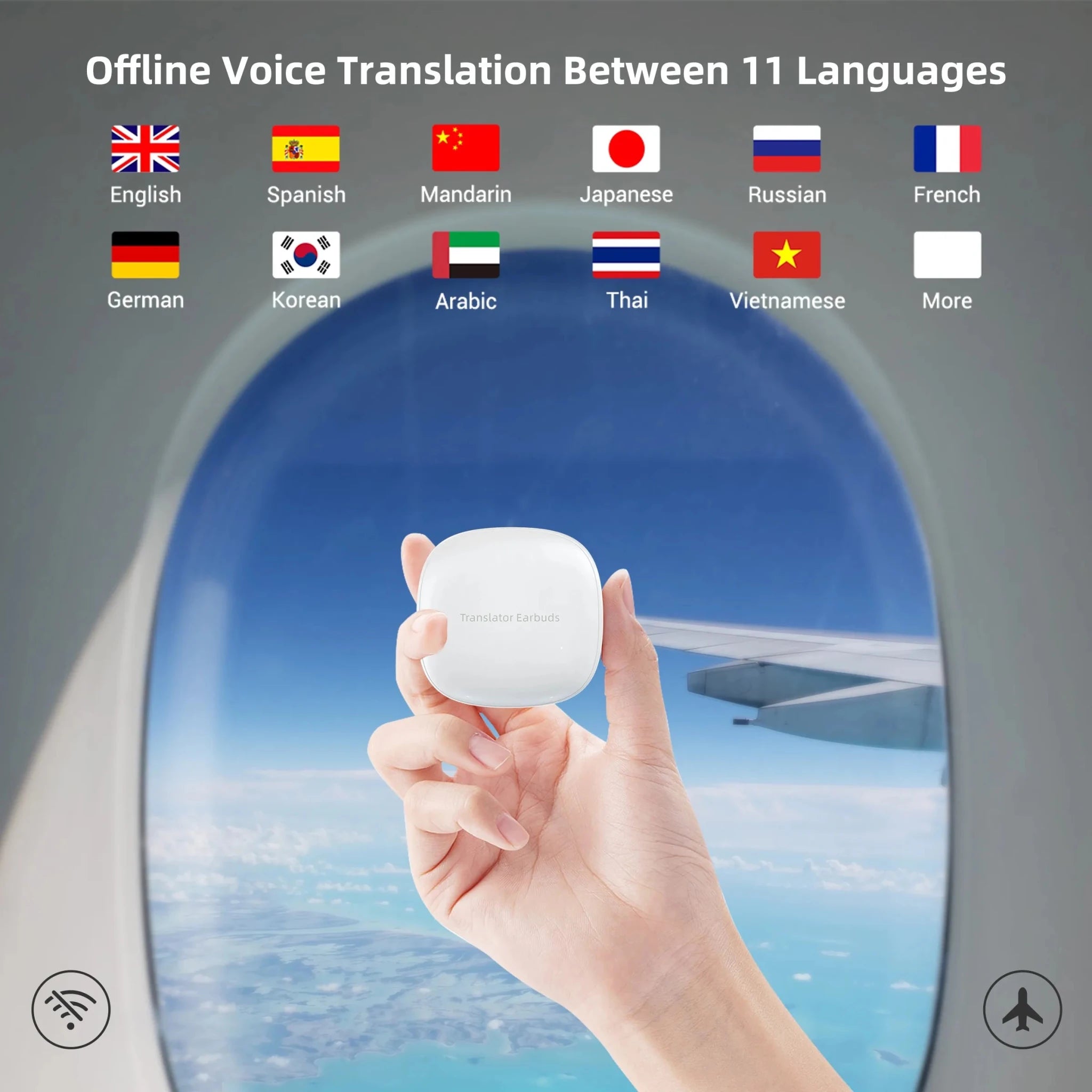 Wooask M3 Translator Earbuds,Two-Way Real Time Translator Headphones,Voice Translator Device,144 Languages with 11 Offline Packs - FATAONWooask M3 Translator Earbuds,Two-Way Real Time Translator Headphones,Voice Translator Device,144 Languages with 11 Offline PacksTechnologie IntelligenteFATAON