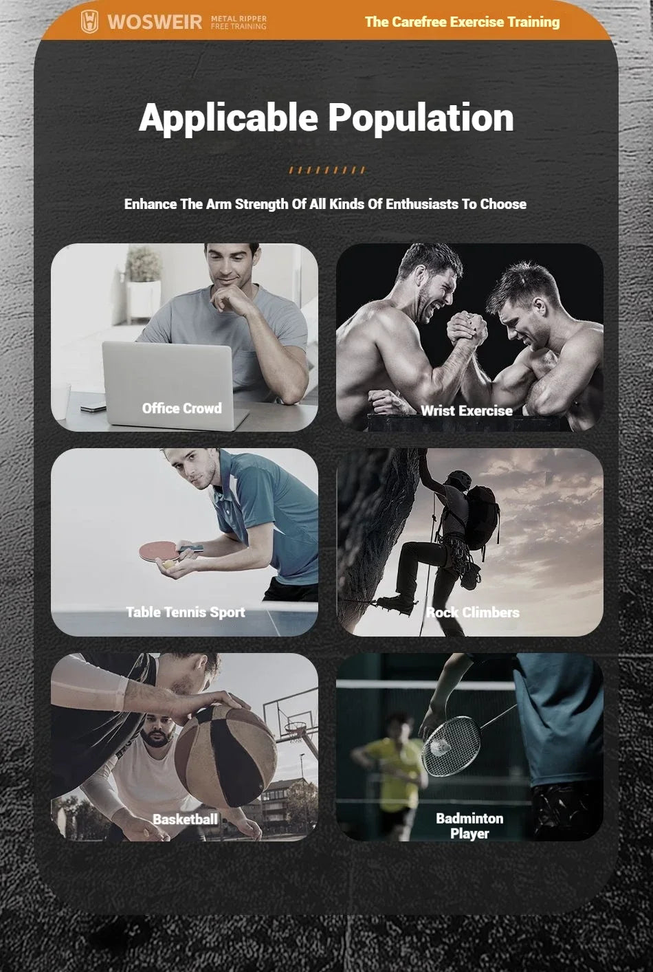 WOSWEIR Entraînneur Force Grip Portable — Rééducation, Anti-Stress & Home Gym - FATAONWOSWEIR Entraînneur Force Grip Portable — Rééducation, Anti-Stress & Home GymFitness & SportFATAON