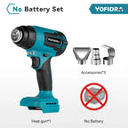 Yofidra 2000W pistolet thermique électrique pistolet à Air chaud portatif sans fil avec 3 buses sèche-cheveux industriel à domicile pour broche de batterie Makita - FATAONYofidra 2000W pistolet thermique électrique pistolet à Air chaud portatif sans fil avec 3 buses sèche-cheveux industriel à domicile pour broche de batterie MakitaOutils & PerformanceFATAON