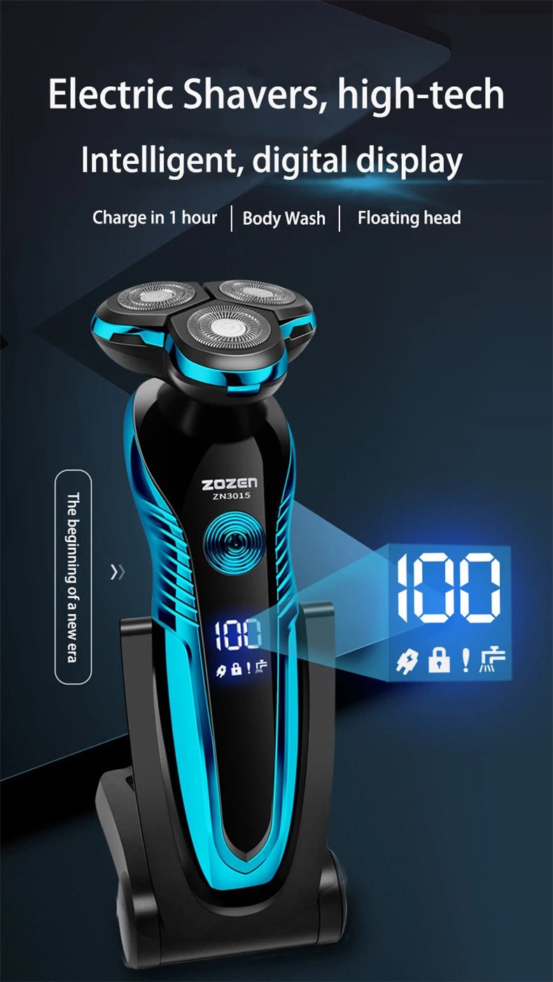 ZOZEN rasoir électrique rasoir électrique lavable Rechargeable corps tondeuse à cheveux Machine à raser pour hommes tondeuse à barbe utilisation sèche et humide - FATAONZOZEN rasoir électrique rasoir électrique lavable Rechargeable corps tondeuse à cheveux Machine à raser pour hommes tondeuse à barbe utilisation sèche et humideBeauté HommeFATAON