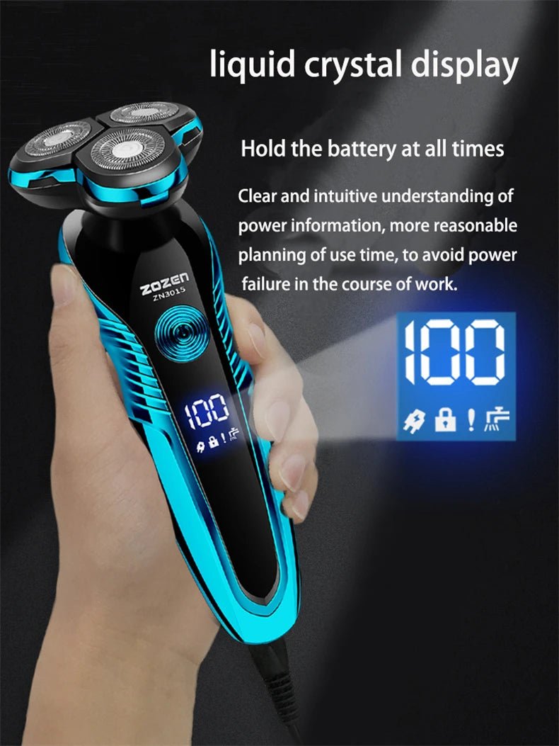 ZOZEN rasoir électrique rasoir électrique lavable Rechargeable corps tondeuse à cheveux Machine à raser pour hommes tondeuse à barbe utilisation sèche et humide - FATAONZOZEN rasoir électrique rasoir électrique lavable Rechargeable corps tondeuse à cheveux Machine à raser pour hommes tondeuse à barbe utilisation sèche et humideBeauté HommeFATAON