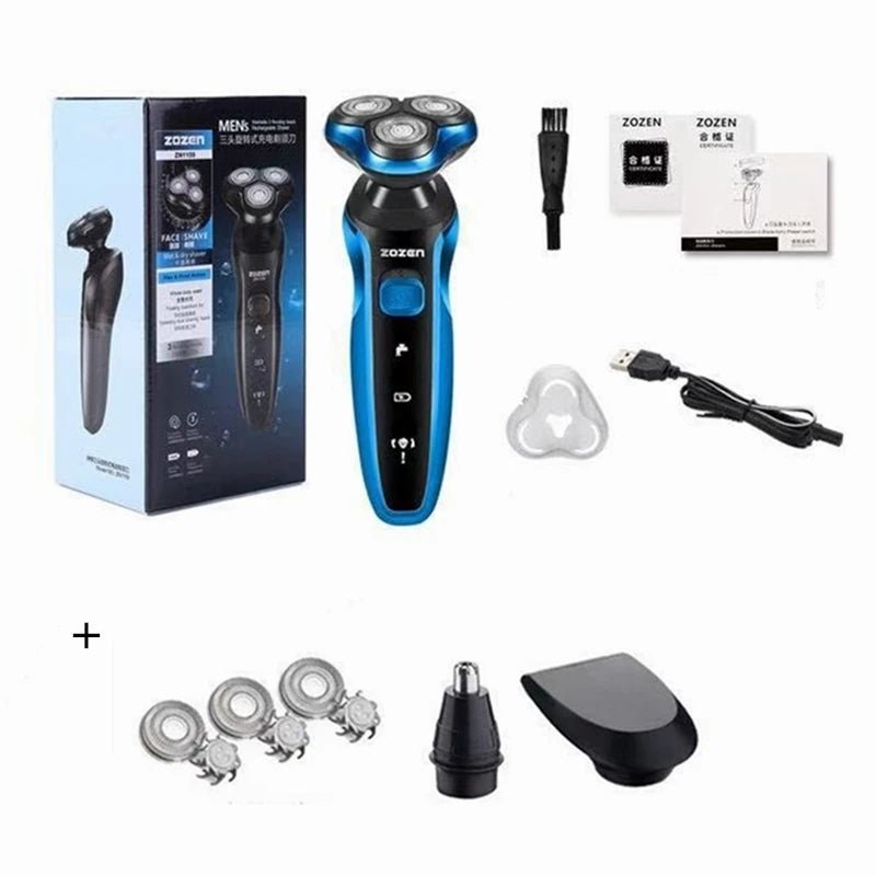 ZOZEN rasoir électrique rasoir électrique lavable Rechargeable corps tondeuse à cheveux Machine à raser pour hommes tondeuse à barbe utilisation sèche et humide - FATAONZOZEN rasoir électrique rasoir électrique lavable Rechargeable corps tondeuse à cheveux Machine à raser pour hommes tondeuse à barbe utilisation sèche et humideBeauté HommeFATAON